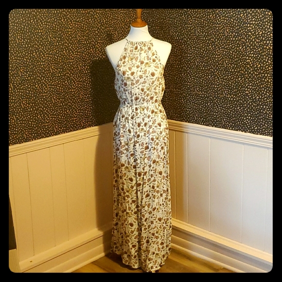 Floral And Elephant Print Maxi Dress 